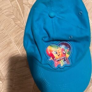 Lisa Frank and SpongeBob Blue Cap with Colorful Heart Patch